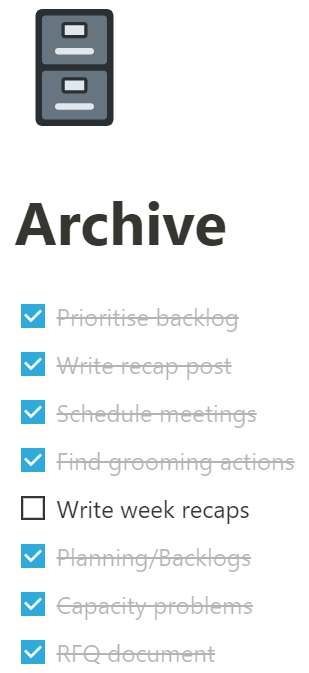 To-do list archive