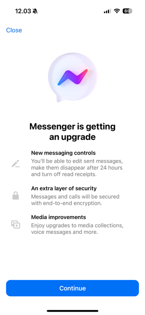 Messenger app settings