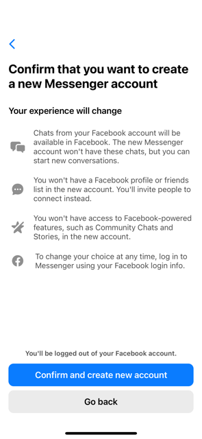 Messenger app settings