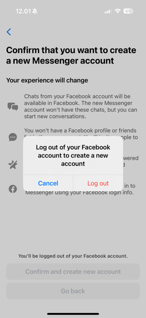 Messenger app settings